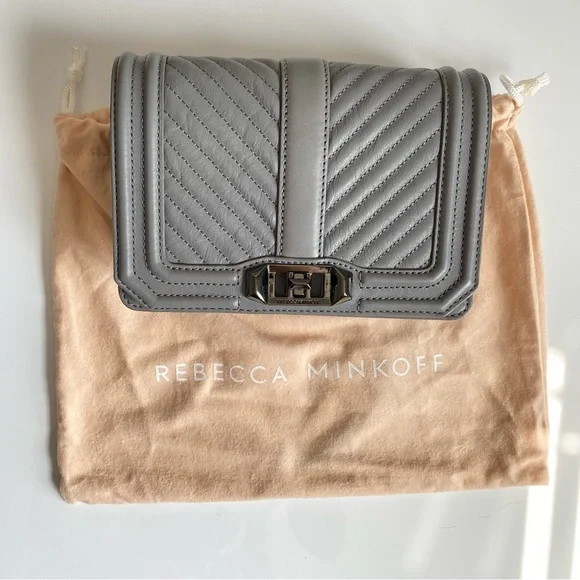 Rebecca Minkoff Leather Embroidered Crossbody Bag in Grey - Picture 7 of 12